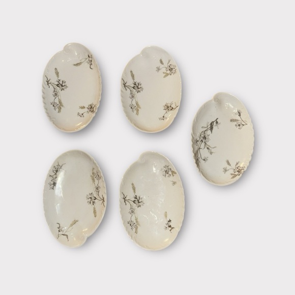 🌾 Vtg. H&C Limoges Porcelain Snack Plate/Catch-all Dish {Set of 5}